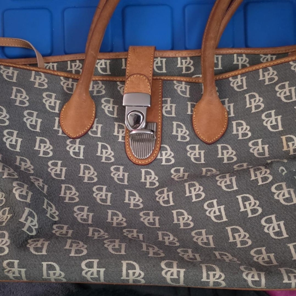 Dooney & Bourke Gray and Tan Tote Bag